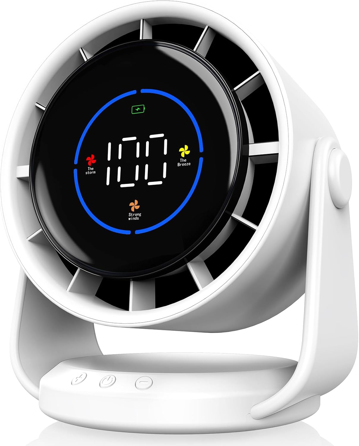 Table Fans Ultra Quiet Wall-Mounted Desk Fan Digital Display Rechargeable USB Fan