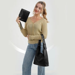 Bolsos tipo hobo de Montana West para mujer, ultra suaves, plegables, con bolsa para cosméticos 