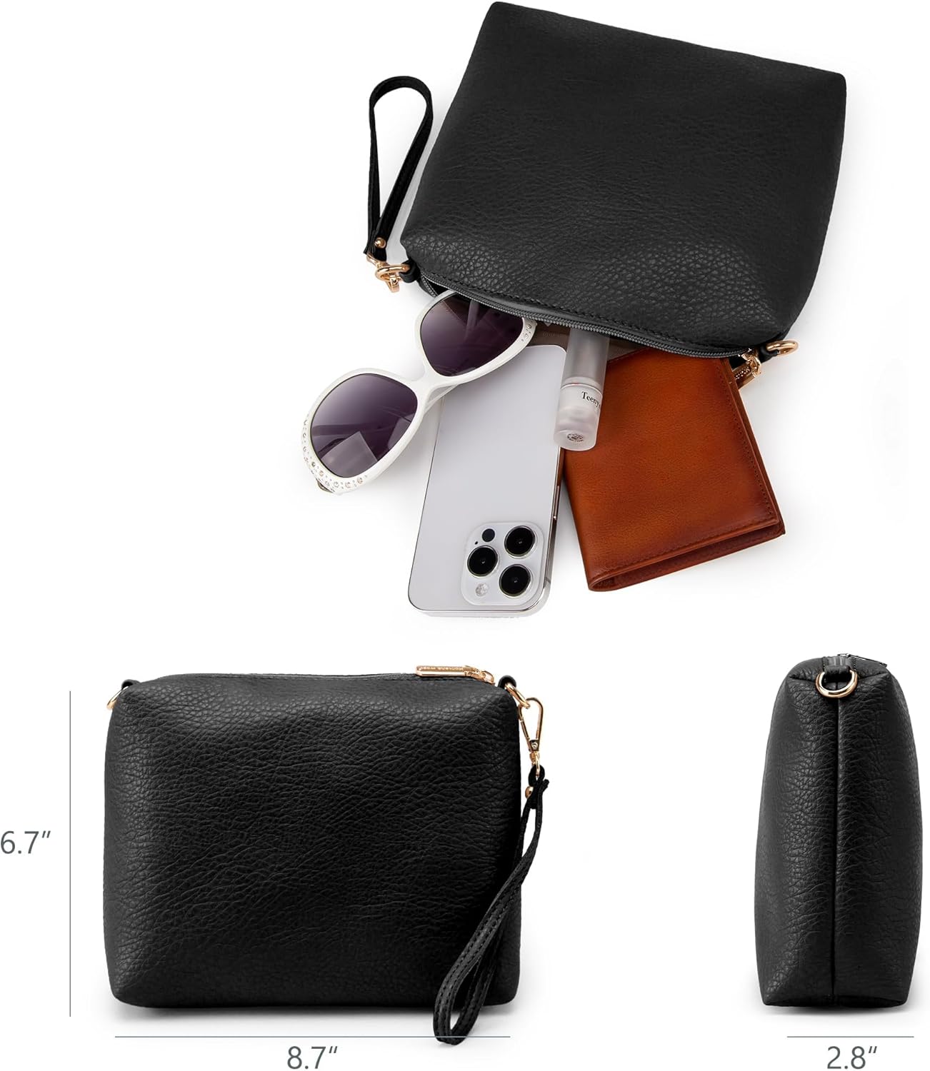 Bolsos tipo hobo de Montana West para mujer, ultra suaves, plegables, con bolsa para cosméticos 