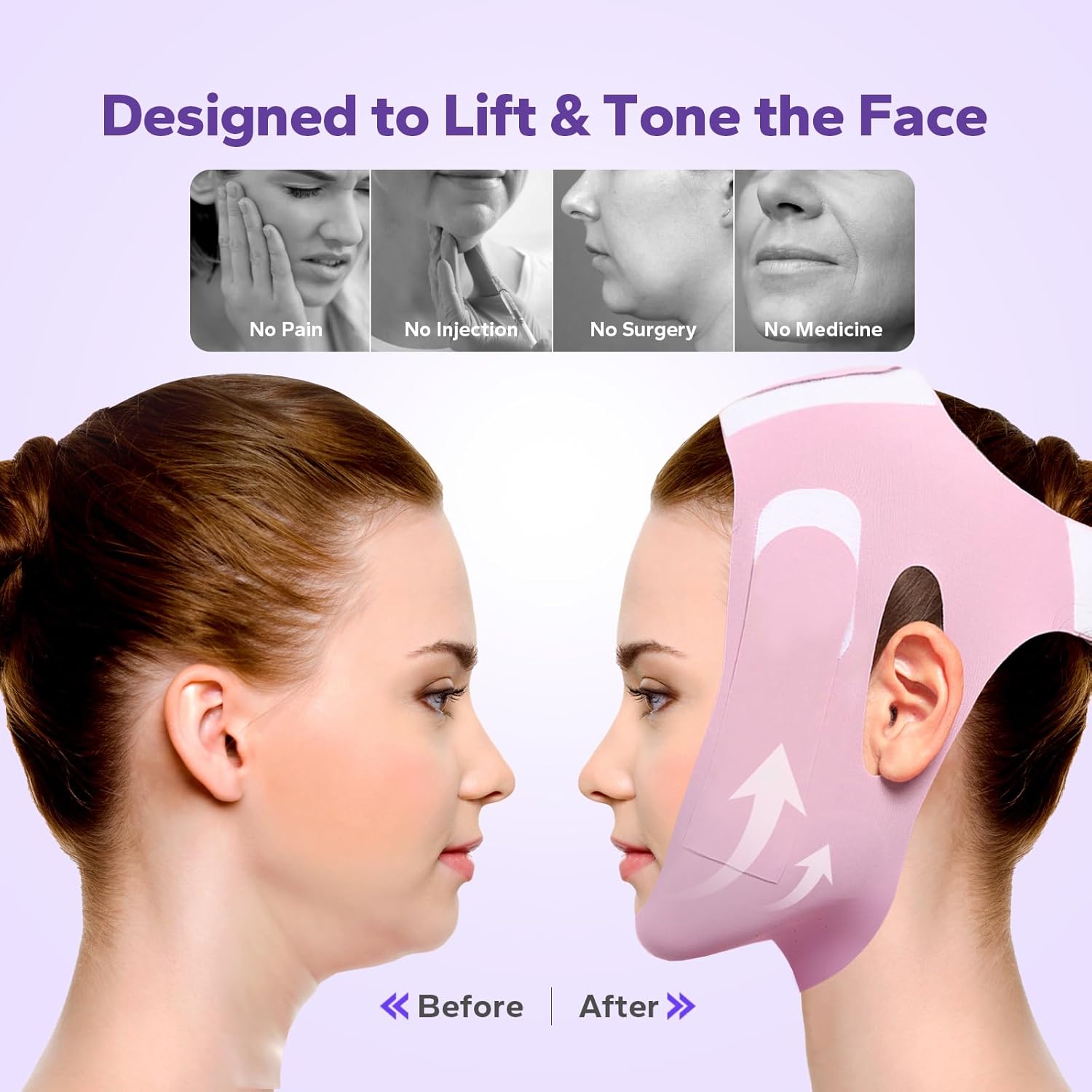 V-Line Lifting Sleep Chinstrap – Reusable Face Contouring for Sagging