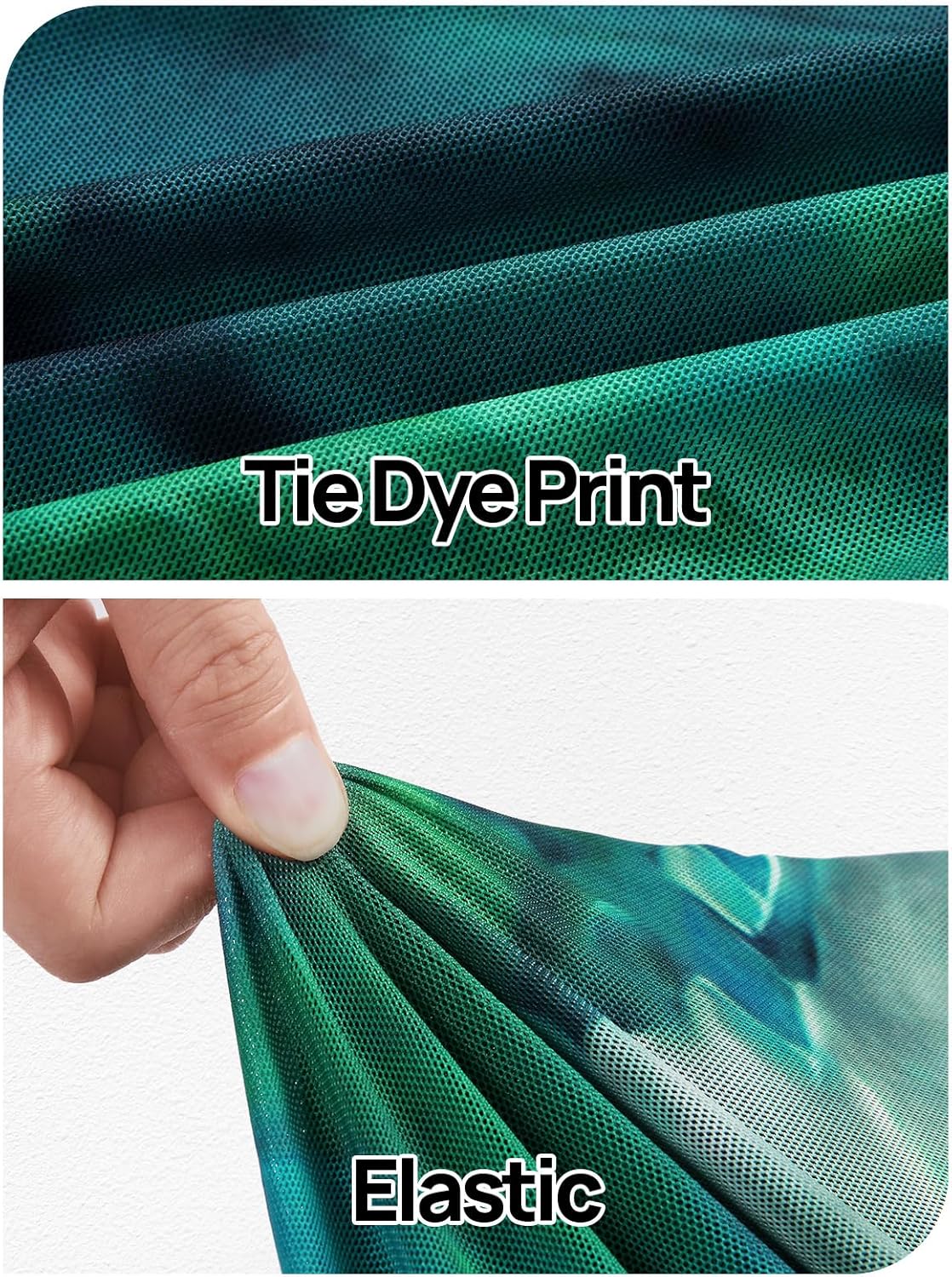 Vestido de cóctel largo con escote alto, manga larga y efecto tie dye para mujer de MEROKEETY 2024, ajustado, fruncido y de malla 