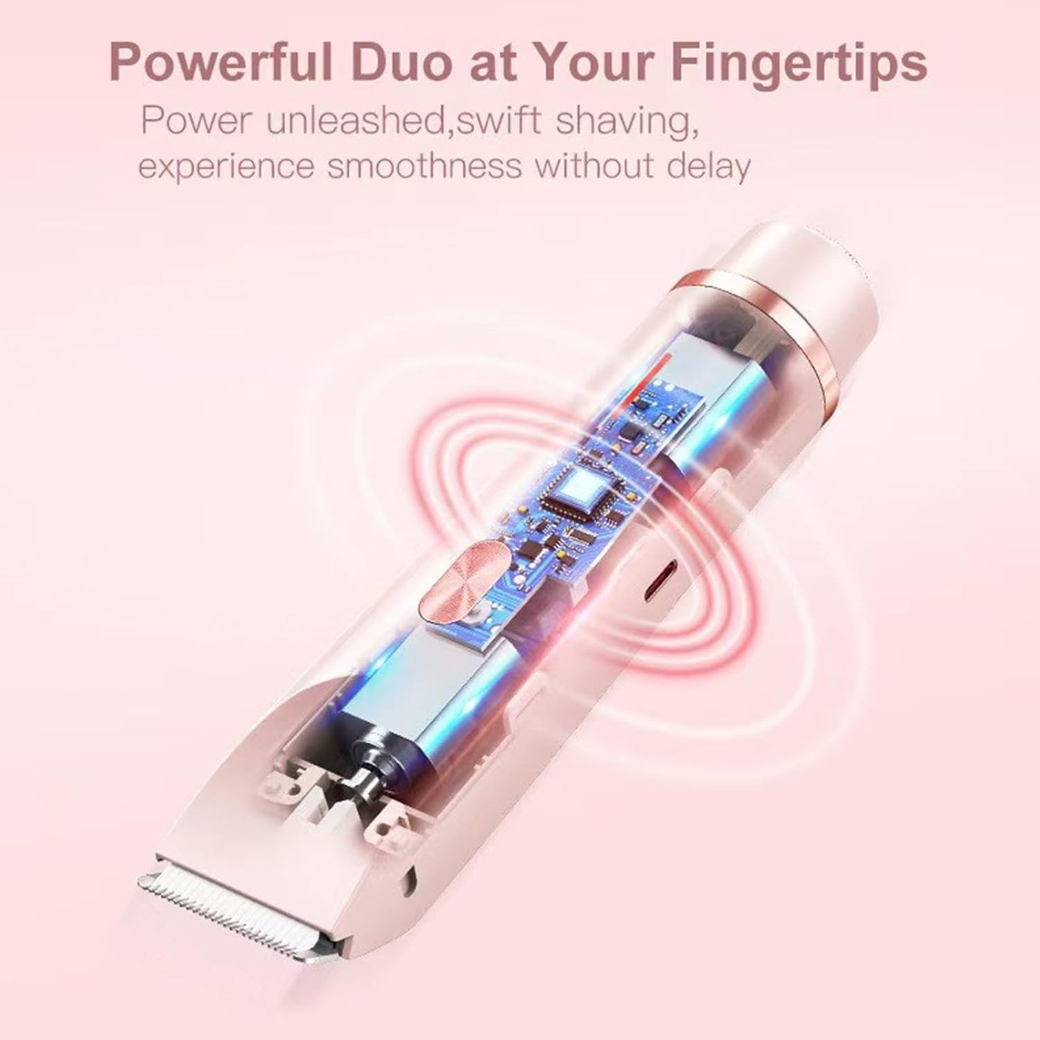 Women's Bikini Trimmer - Painless Silk Razor, Dual-Head Hair Trimmer IPX7 Waterproof & Easy Cleaning for Legs & Underarm