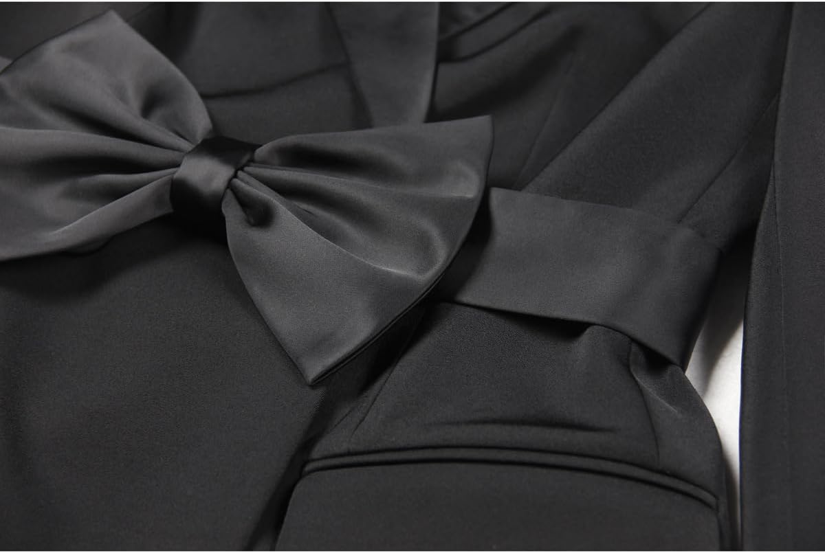 Womens Fashion Belted Blazer 2024 Double Breasted Long Sleeve Party Evening Blazer Dress Bussiness Casual Work Suit