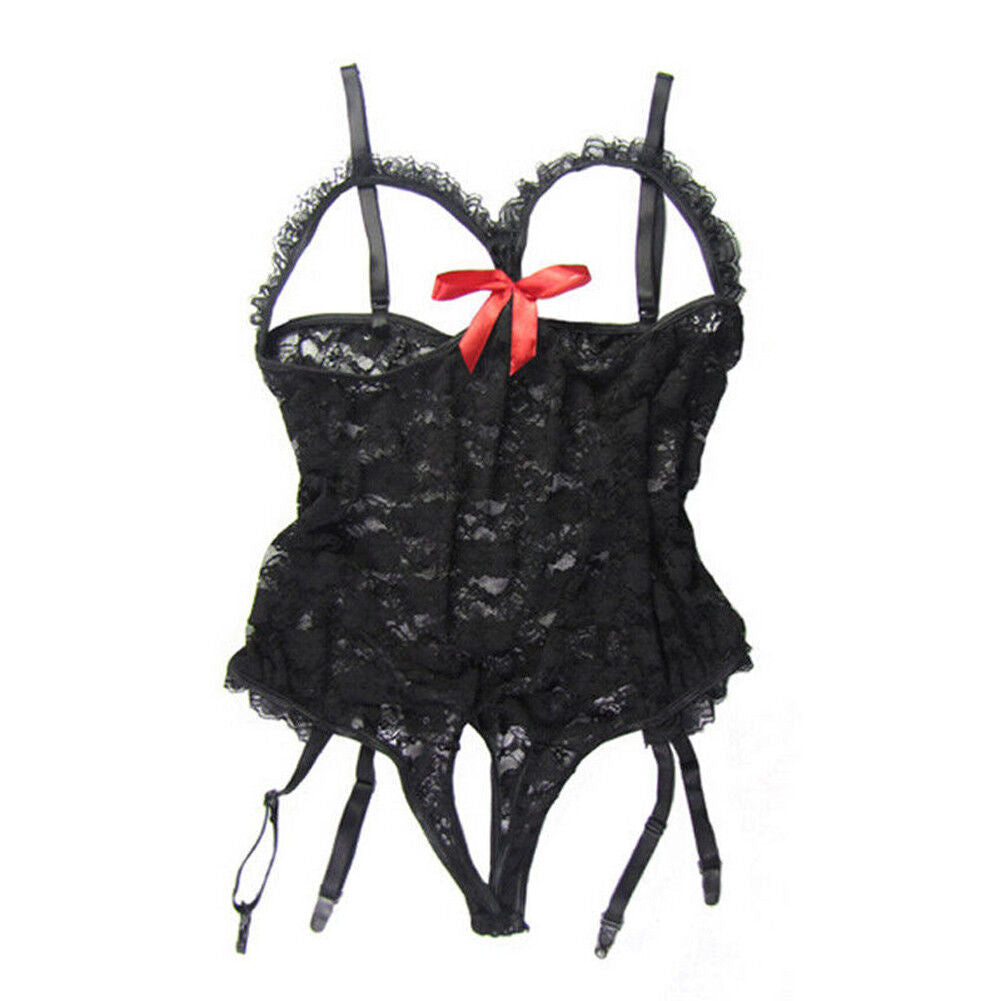 Women's Sexy Lingerie Lace Open Cup Underwear Plus Size Nightwear for Women