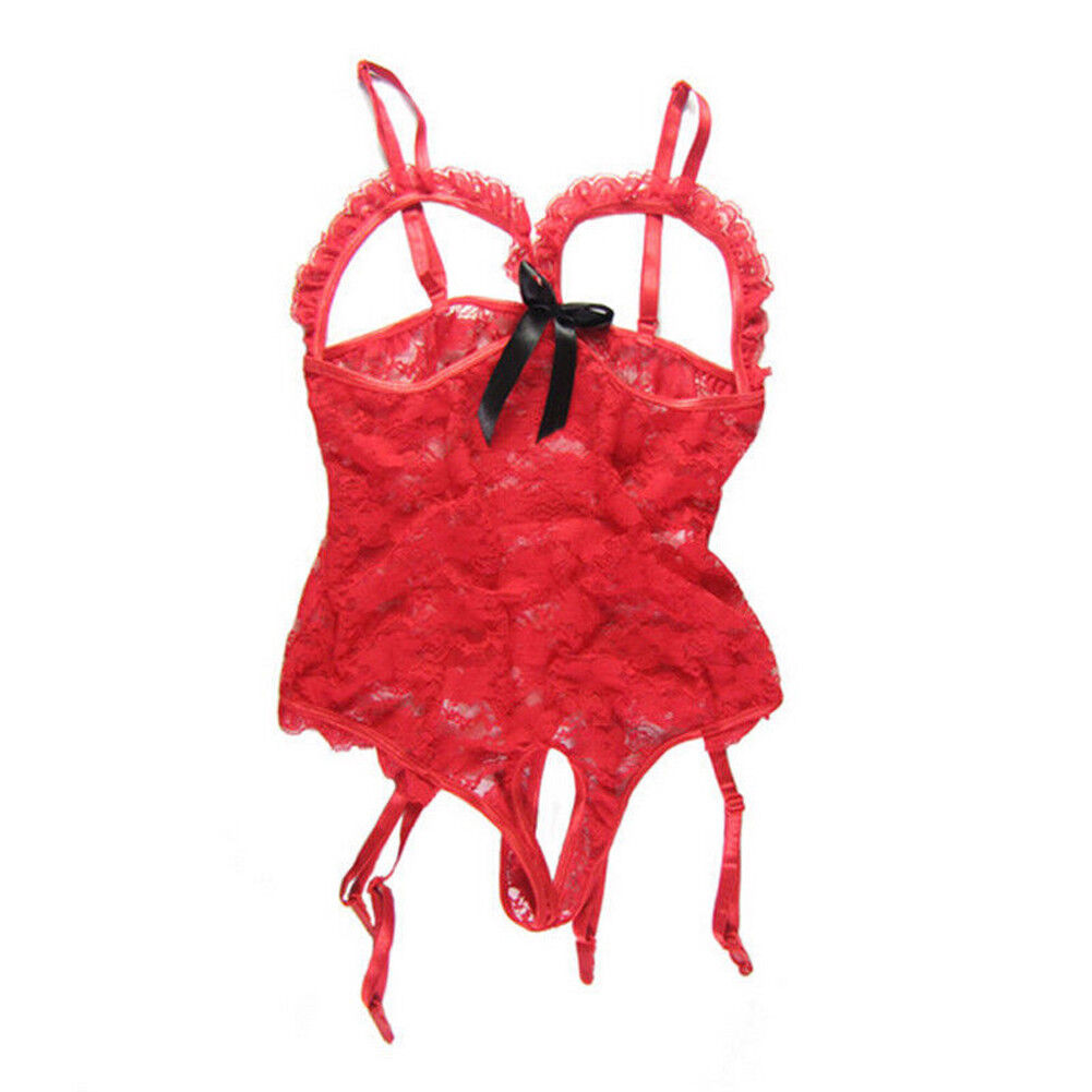 Women's Sexy Lingerie Lace Open Cup Underwear Plus Size Nightwear for Women