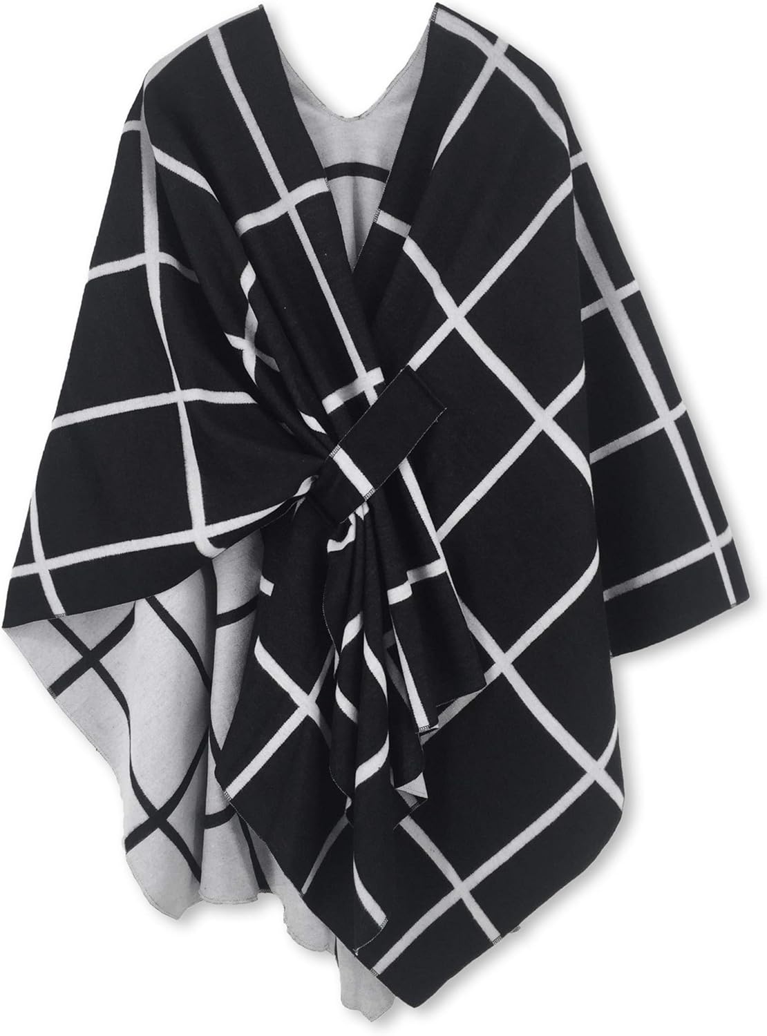 Poncho tipo ruana tipo chal para mujer de Moss Rose, capa, cárdigan abierto al frente, chales para otoño e invierno 