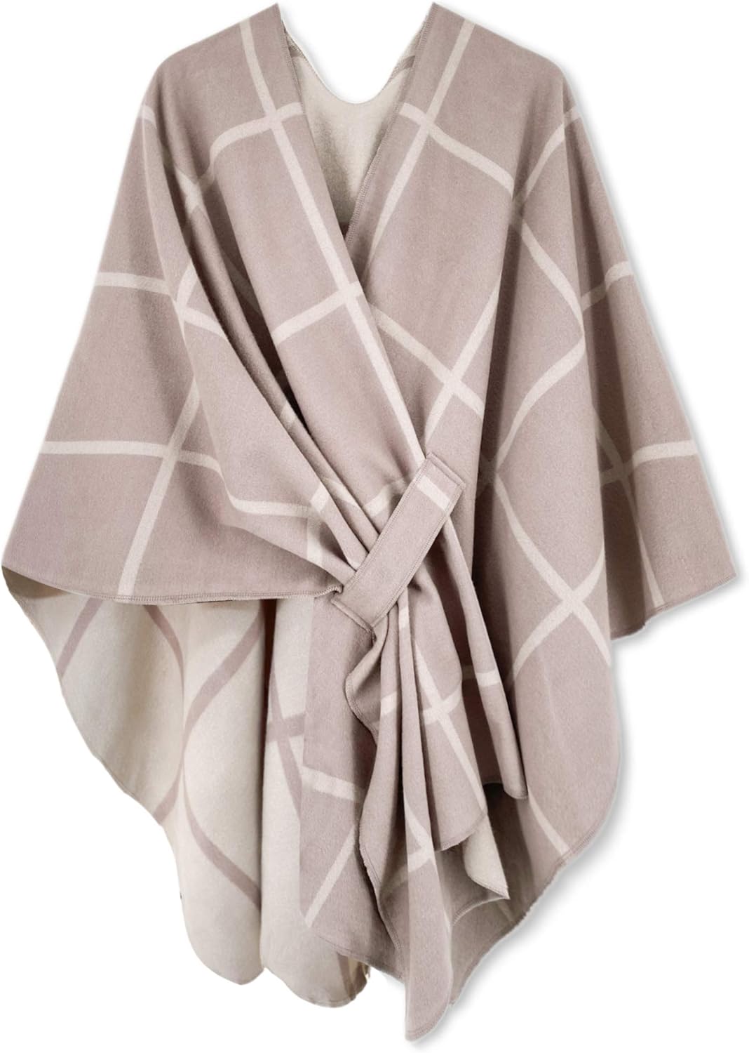 Poncho tipo ruana tipo chal para mujer de Moss Rose, capa, cárdigan abierto al frente, chales para otoño e invierno 
