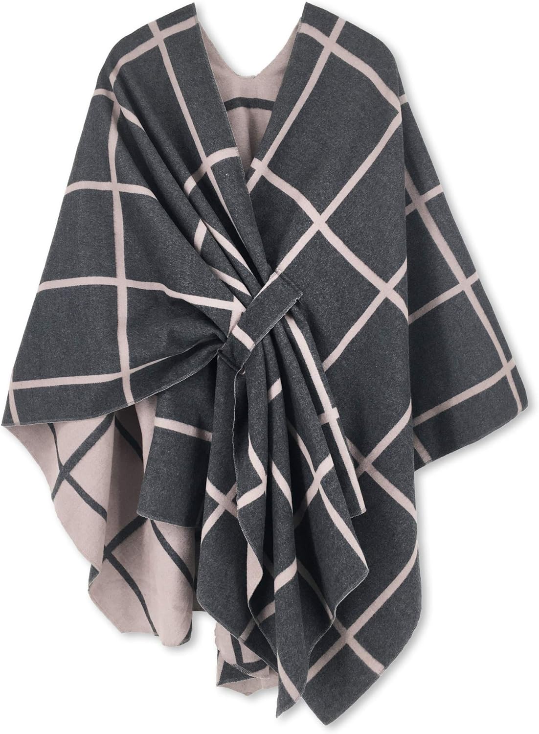 Poncho tipo ruana tipo chal para mujer de Moss Rose, capa, cárdigan abierto al frente, chales para otoño e invierno 