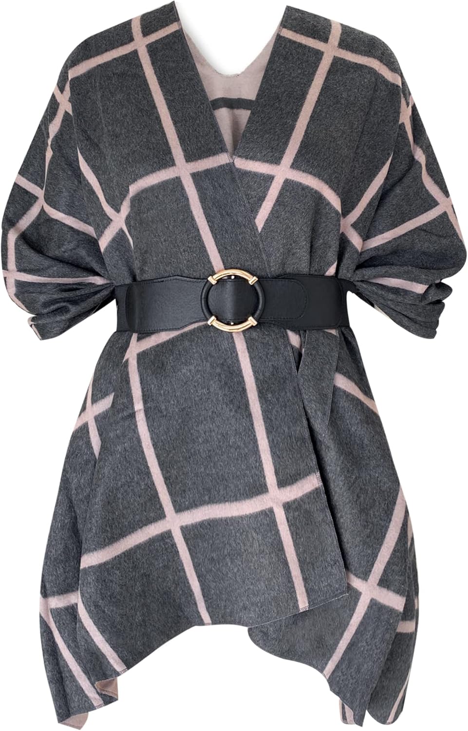 Poncho tipo ruana tipo chal para mujer de Moss Rose, capa, cárdigan abierto al frente, chales para otoño e invierno 