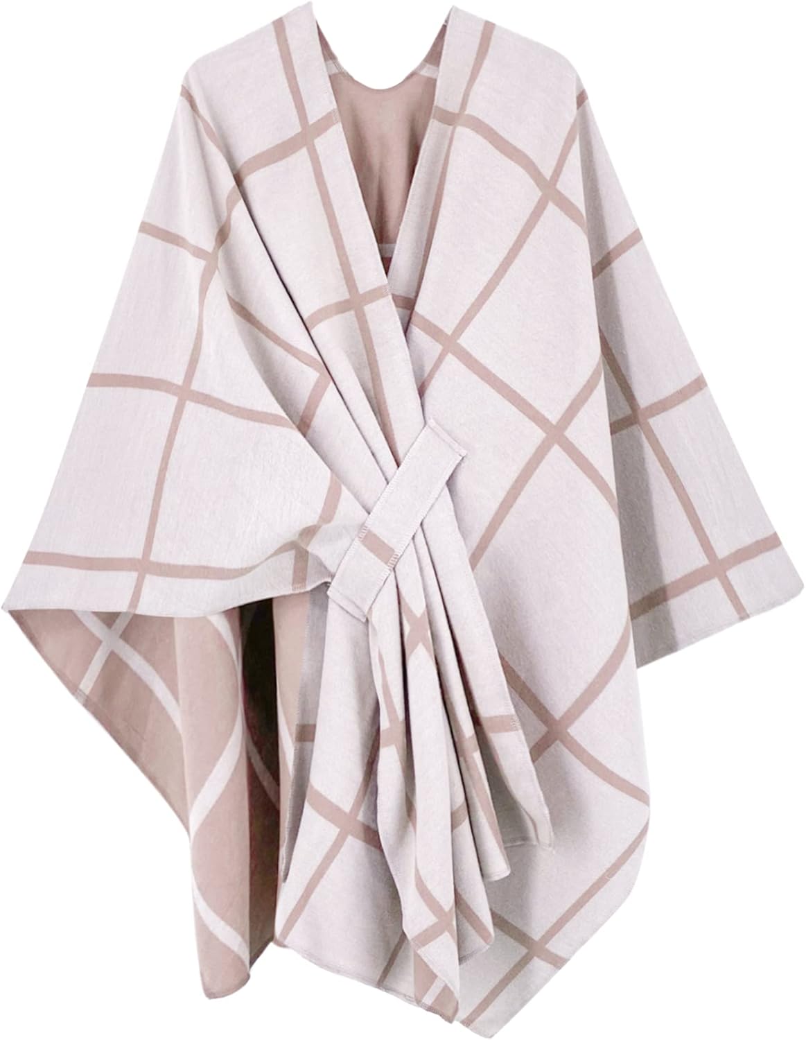 Poncho tipo ruana tipo chal para mujer de Moss Rose, capa, cárdigan abierto al frente, chales para otoño e invierno 