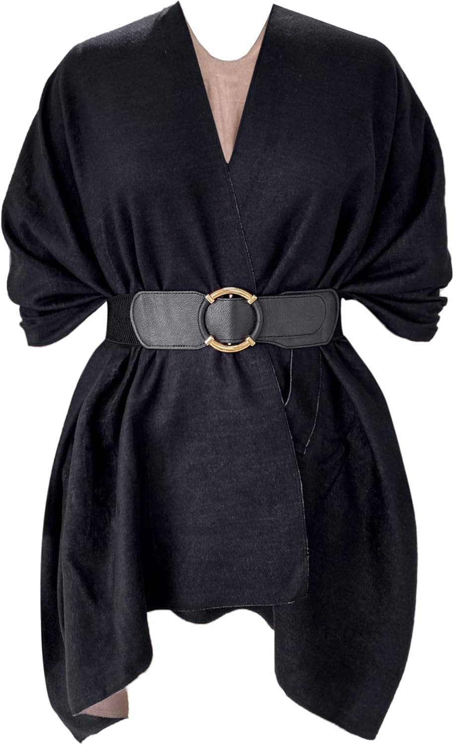 Poncho tipo ruana tipo chal para mujer de Moss Rose, capa, cárdigan abierto al frente, chales para otoño e invierno 