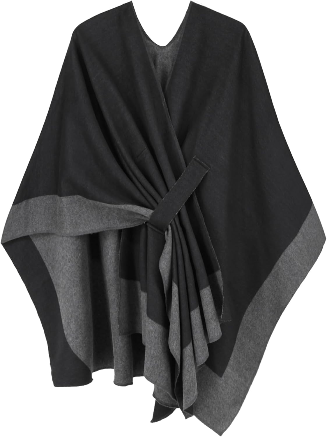 Poncho tipo ruana tipo chal para mujer de Moss Rose, capa, cárdigan abierto al frente, chales para otoño e invierno 
