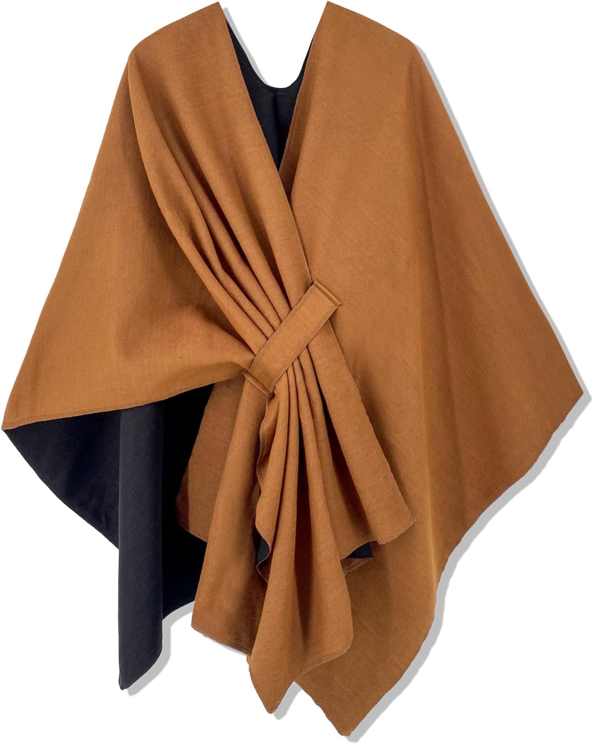 Poncho tipo ruana tipo chal para mujer de Moss Rose, capa, cárdigan abierto al frente, chales para otoño e invierno 