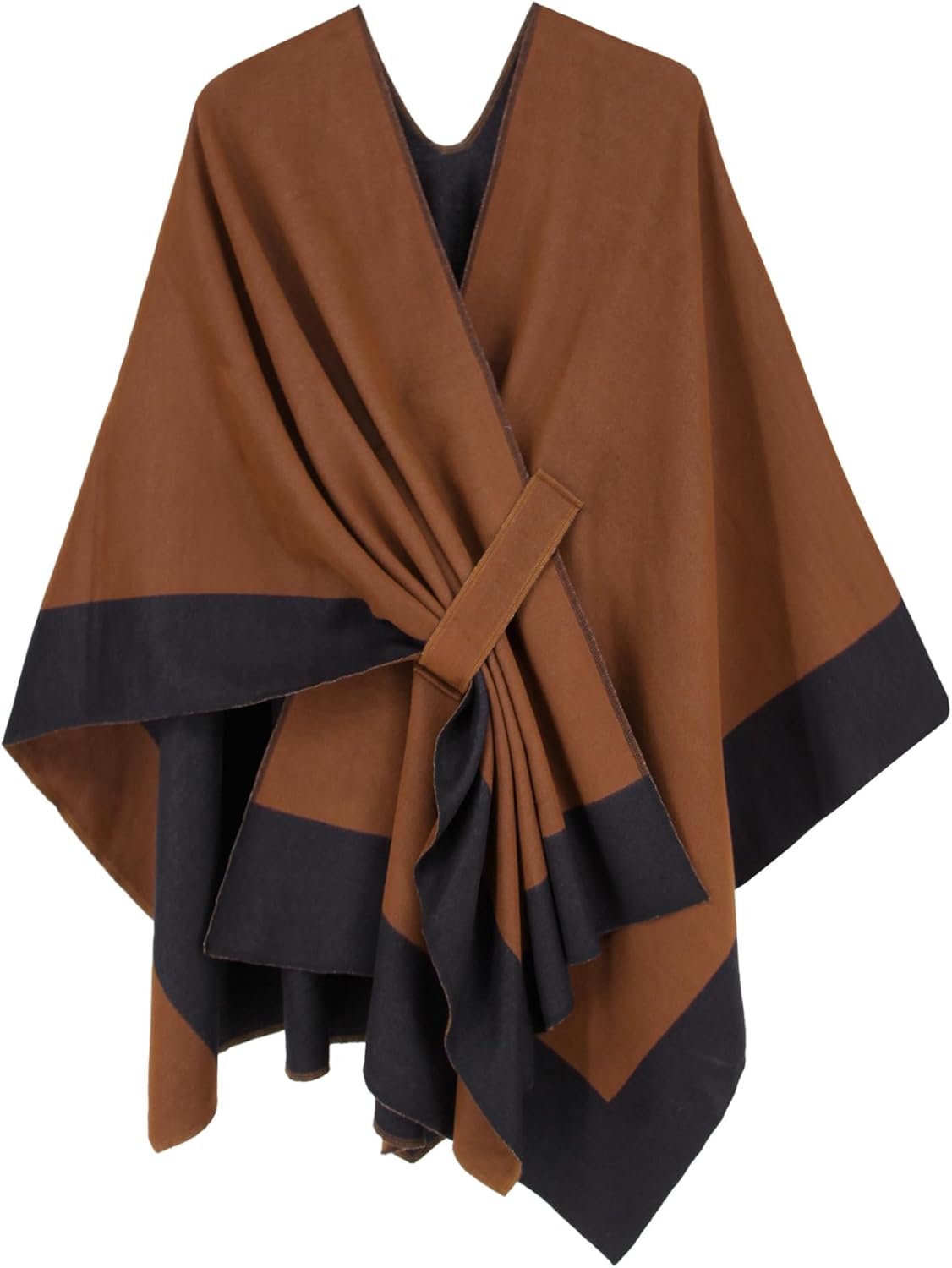 Poncho tipo ruana tipo chal para mujer de Moss Rose, capa, cárdigan abierto al frente, chales para otoño e invierno 