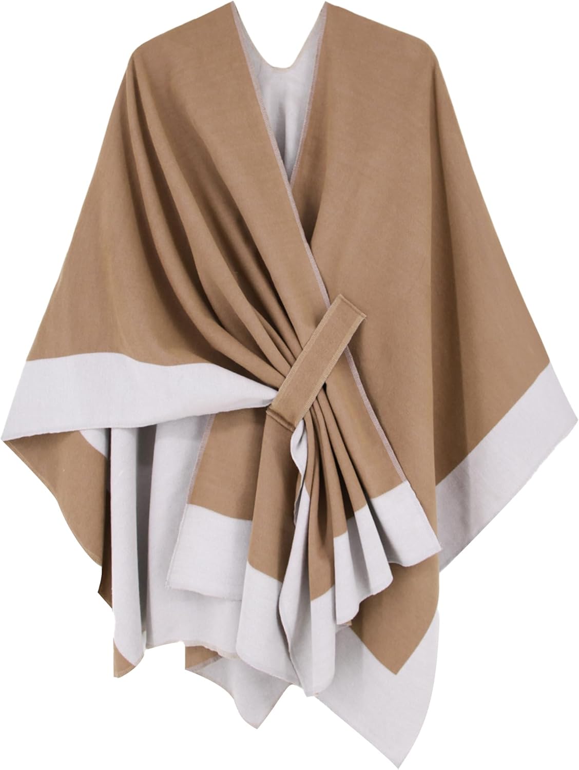 Poncho tipo ruana tipo chal para mujer de Moss Rose, capa, cárdigan abierto al frente, chales para otoño e invierno 
