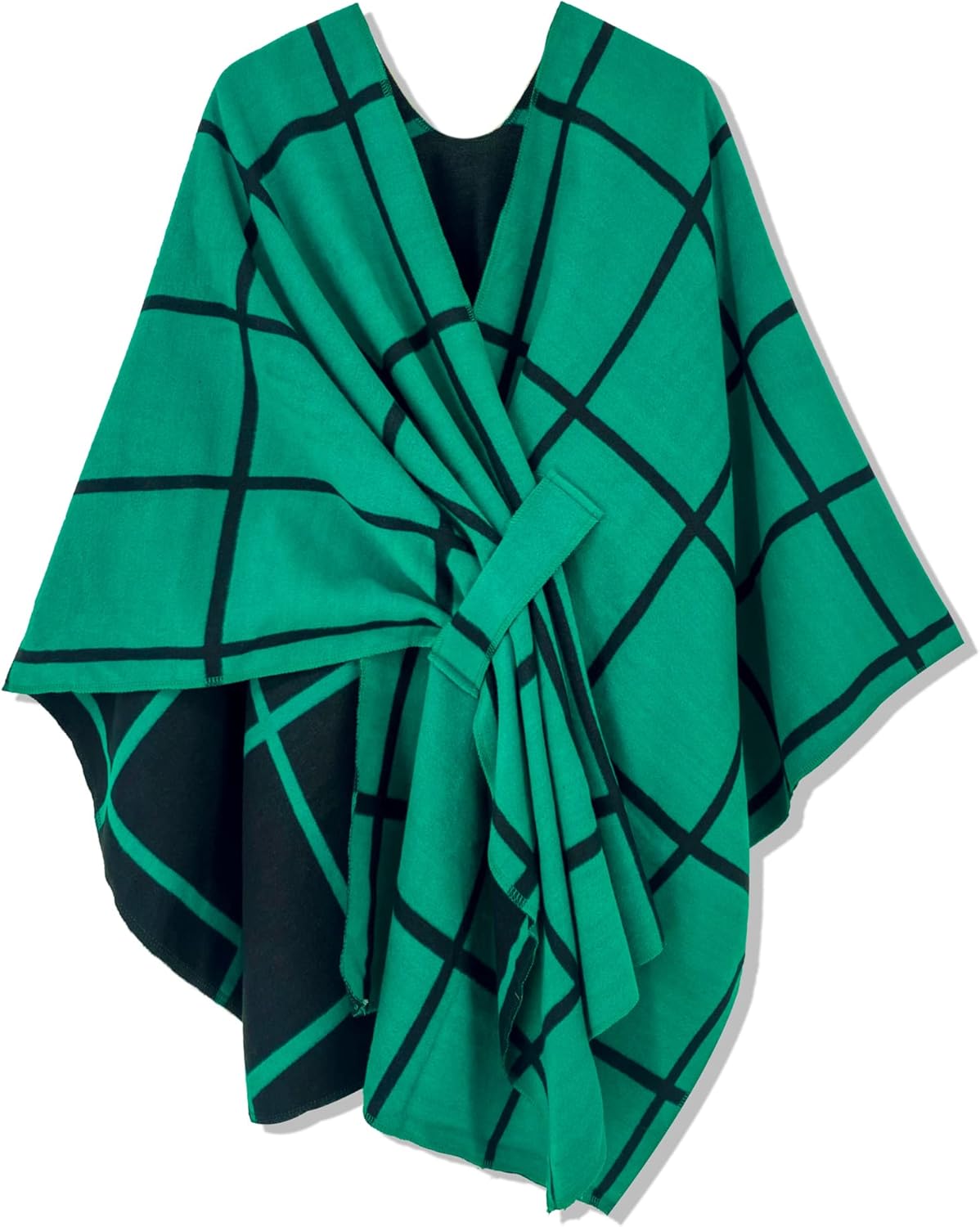 Poncho tipo ruana tipo chal para mujer de Moss Rose, capa, cárdigan abierto al frente, chales para otoño e invierno 
