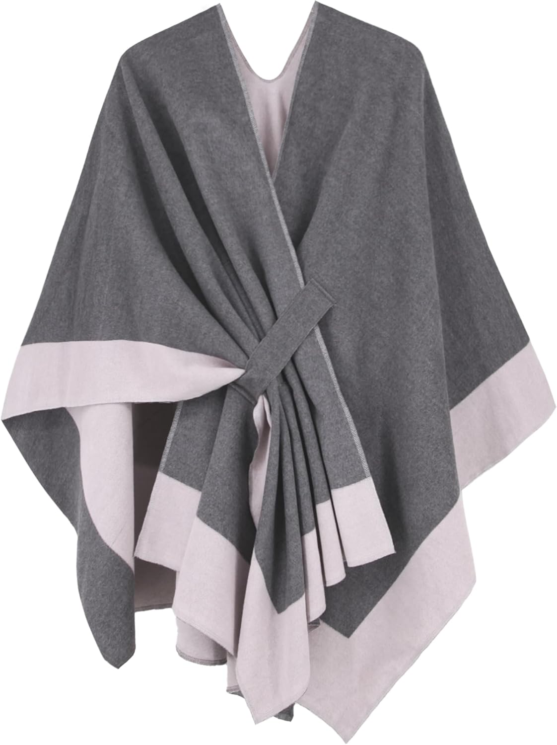 Poncho tipo ruana tipo chal para mujer de Moss Rose, capa, cárdigan abierto al frente, chales para otoño e invierno 