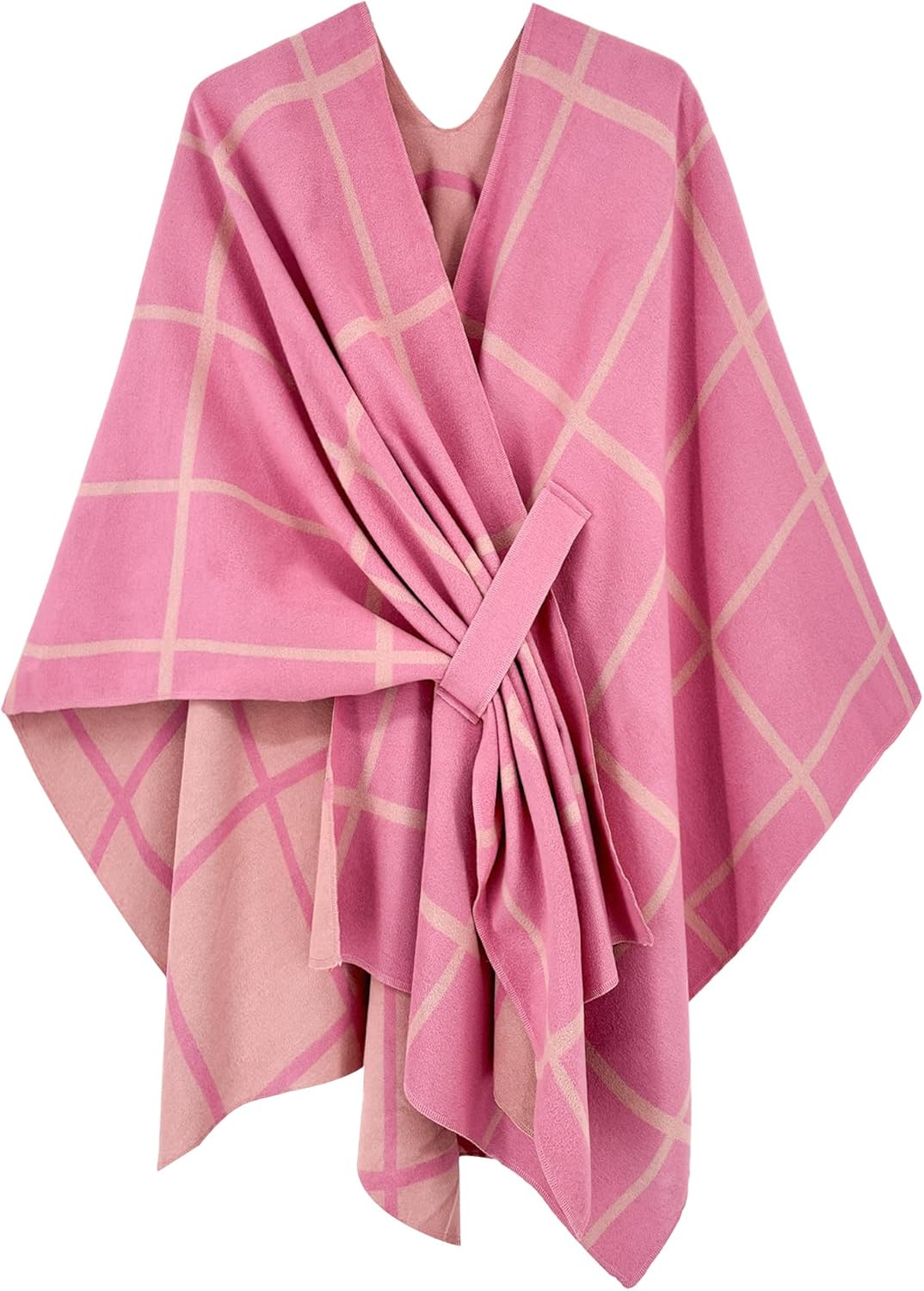 Poncho tipo ruana tipo chal para mujer de Moss Rose, capa, cárdigan abierto al frente, chales para otoño e invierno 