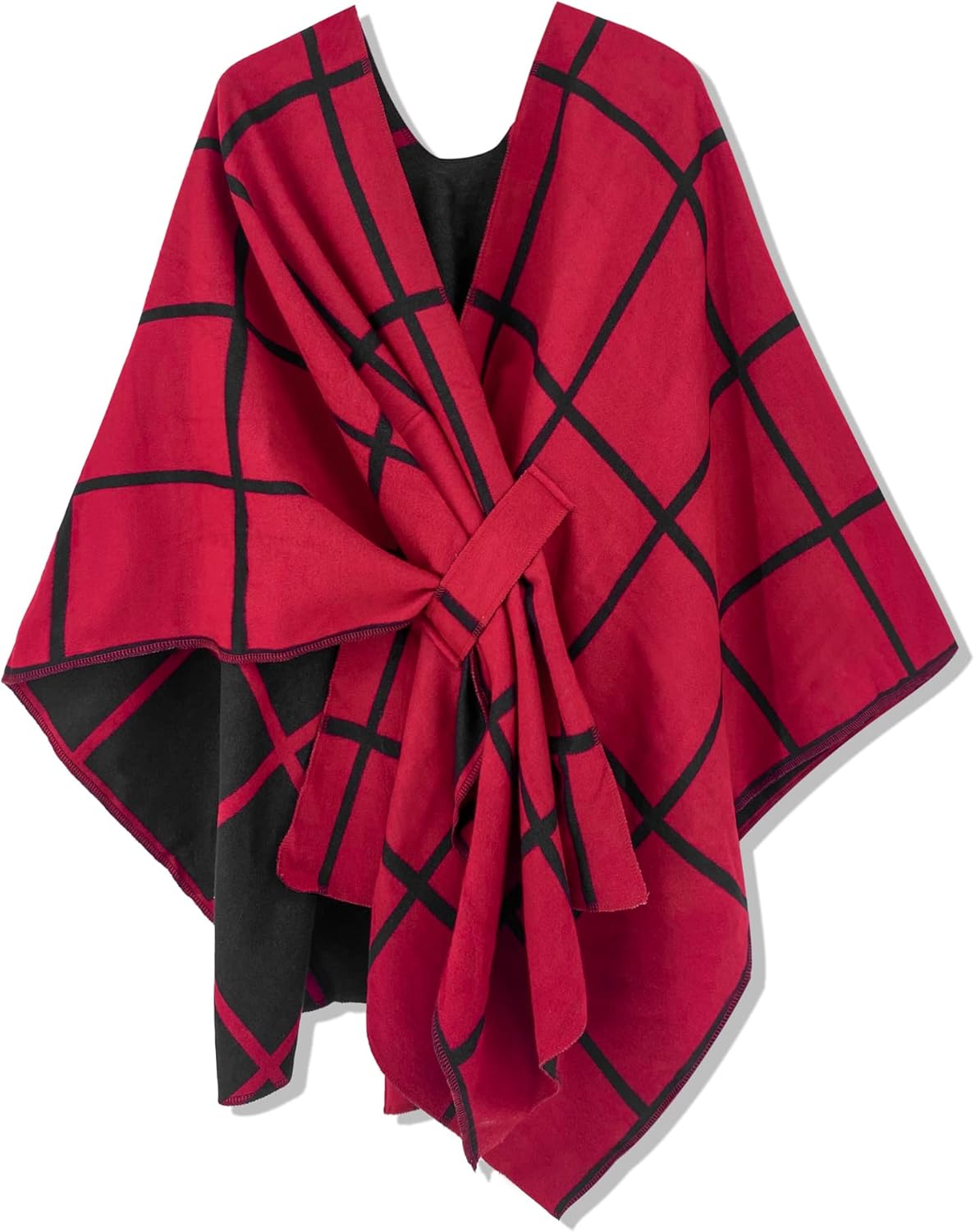 Poncho tipo ruana tipo chal para mujer de Moss Rose, capa, cárdigan abierto al frente, chales para otoño e invierno 