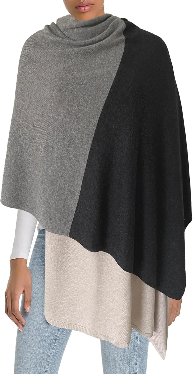 Poncho tipo ruana tipo chal para mujer de Moss Rose, capa, cárdigan abierto al frente, chales para otoño e invierno 