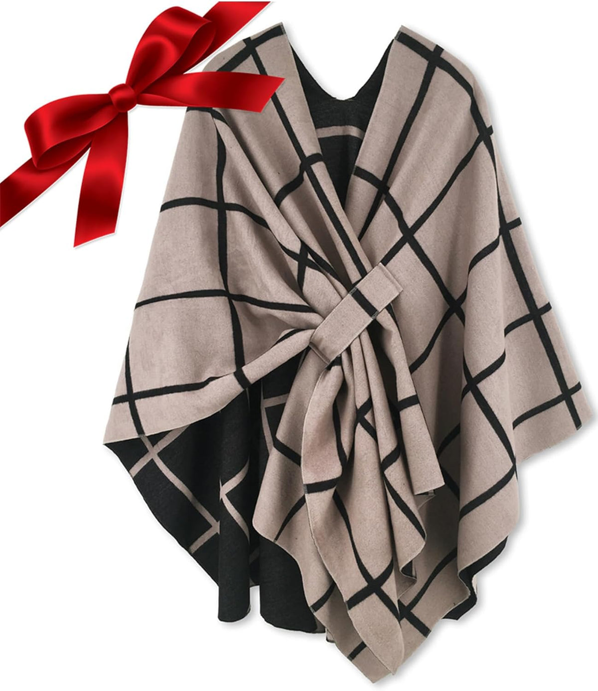 Poncho tipo ruana tipo chal para mujer de Moss Rose, capa, cárdigan abierto al frente, chales para otoño e invierno 
