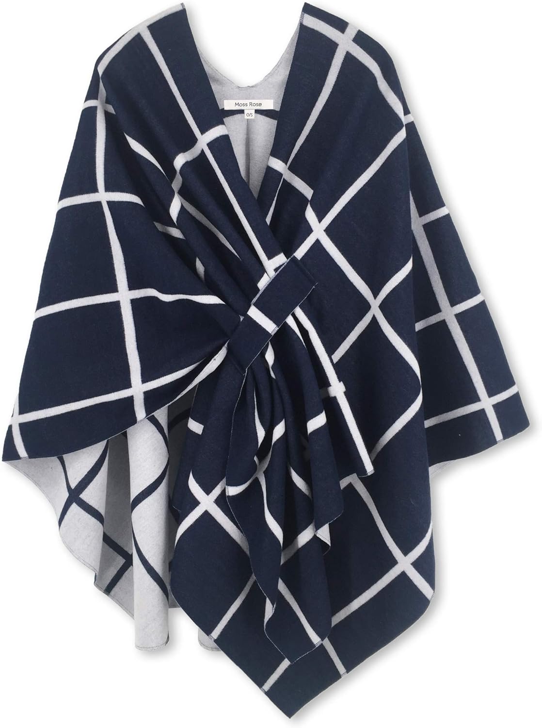 Poncho tipo ruana tipo chal para mujer de Moss Rose, capa, cárdigan abierto al frente, chales para otoño e invierno 