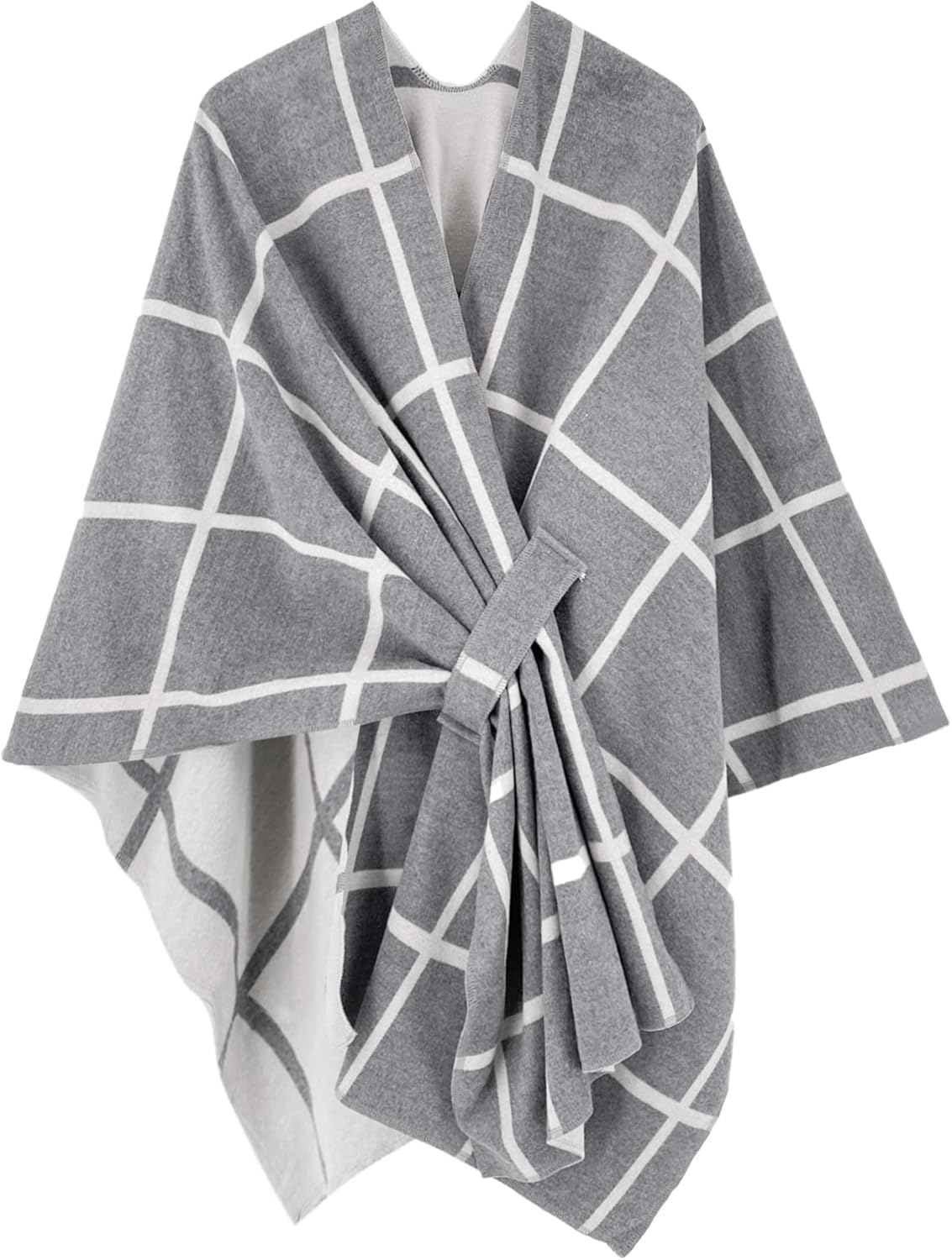 Poncho tipo ruana tipo chal para mujer de Moss Rose, capa, cárdigan abierto al frente, chales para otoño e invierno 