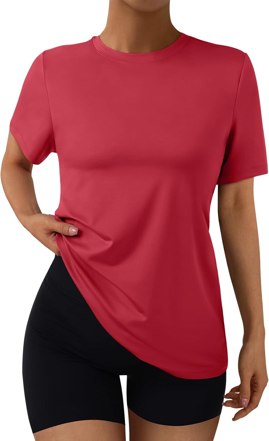 Women's Workout Tops Short Sleeve Gym Shirts Summer Athletic Yoga Tshirts Loose Fit Casual Clothes 2025