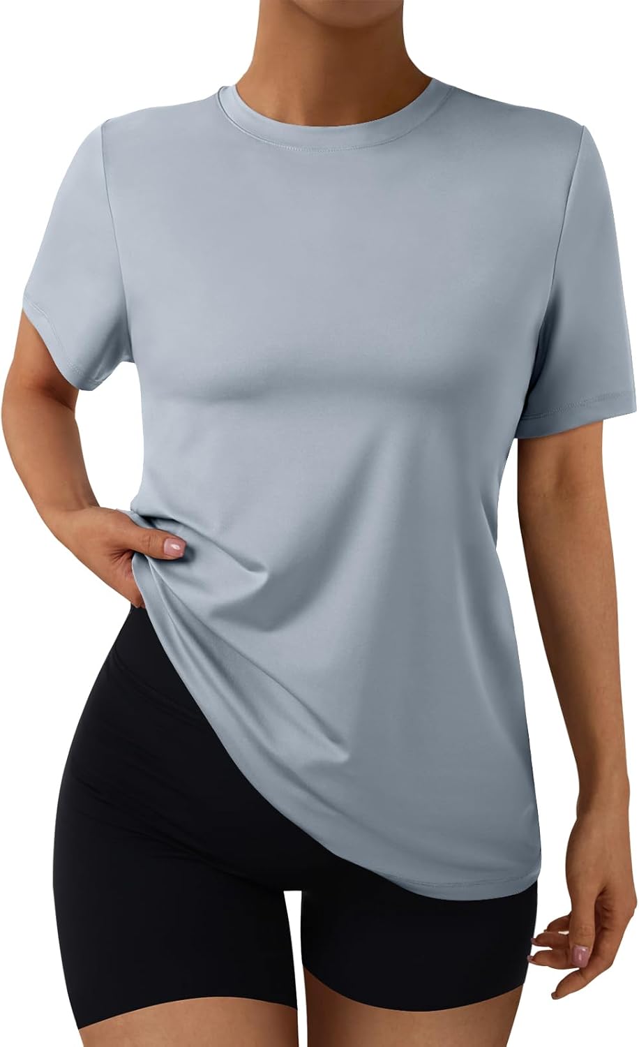 Women's Workout Tops Short Sleeve Gym Shirts Summer Athletic Yoga Tshirts Loose Fit Casual Clothes 2025