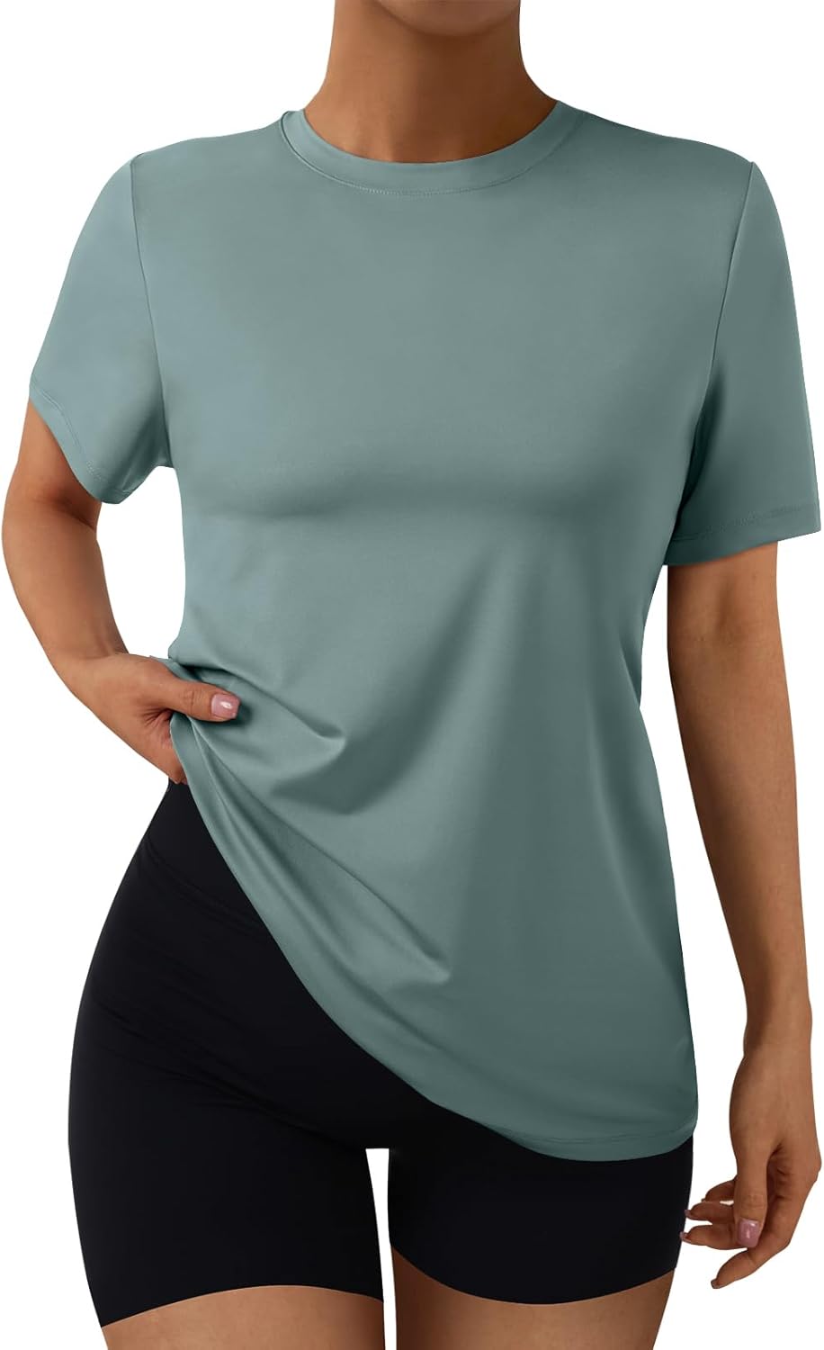 Women's Workout Tops Short Sleeve Gym Shirts Summer Athletic Yoga Tshirts Loose Fit Casual Clothes 2025
