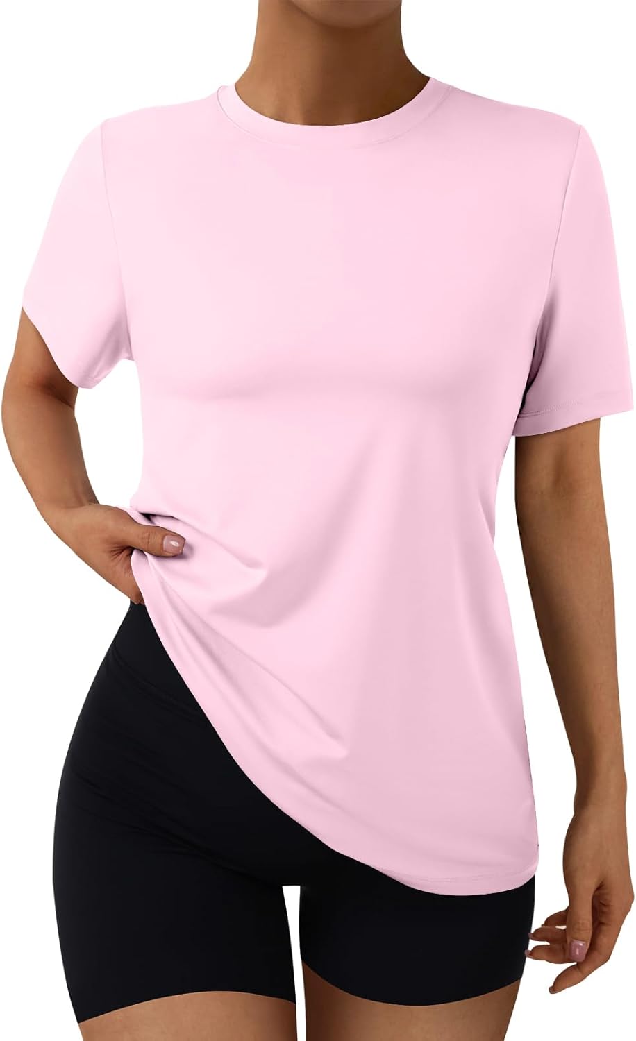 Women's Workout Tops Short Sleeve Gym Shirts Summer Athletic Yoga Tshirts Loose Fit Casual Clothes 2025