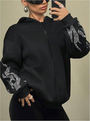 SOLY HUX Womens Zip Up Hoodie Y2k Graphic Oversized Sweatshirt Long Sleeve Jackets Fall Outfits