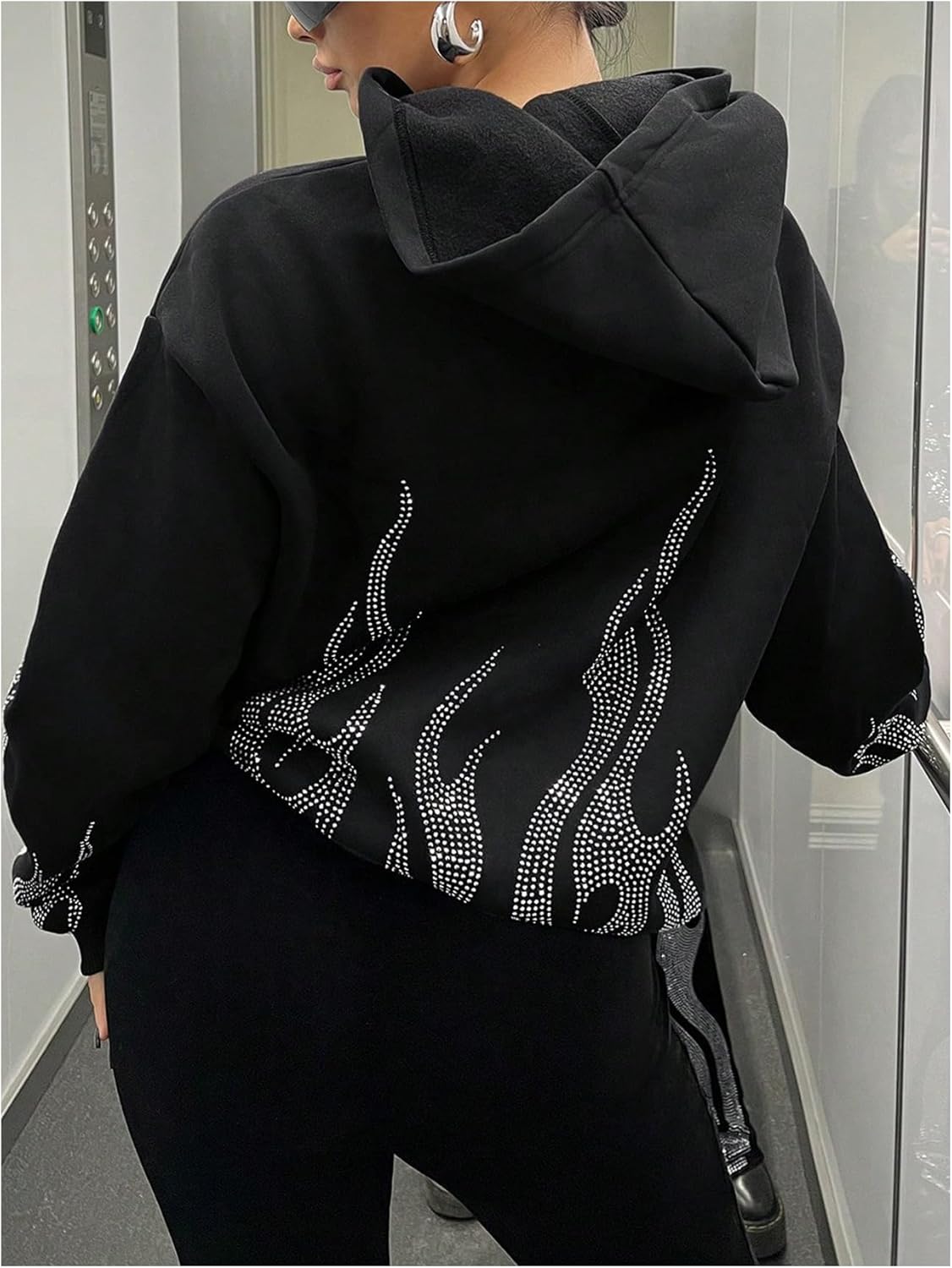 SOLY HUX Womens Zip Up Hoodie Y2k Graphic Oversized Sweatshirt Long Sleeve Jackets Fall Outfits