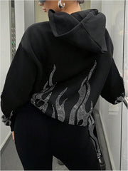 SOLY HUX Womens Zip Up Hoodie Y2k Graphic Oversized Sweatshirt Long Sleeve Jackets Fall Outfits