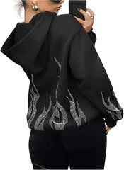 SOLY HUX Womens Zip Up Hoodie Y2k Graphic Oversized Sweatshirt Long Sleeve Jackets Fall Outfits