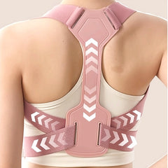 Undetectable Posture Corrector: Lightweight Steel Frame Brace for Hunchback & Shoulder Alignment | Wear Under Clothes | Unisex Adults (Black & Pink)