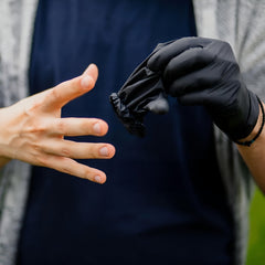 50 Pcs Black Disposable Nitrile Gloves - Durable & Waterproof | Kitchen, Tattoo, Cleaning, Auto Care | Textured Grip | Latex-Free •