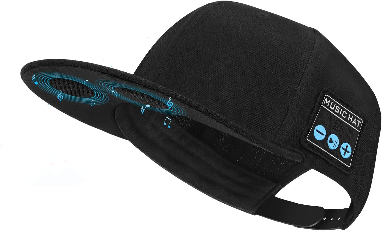 Music Hat with Bluetooth speaker features, adjustable cap for outdoor sports and music enthusiasts.