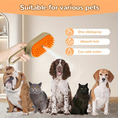 3-in-1 Cat Steam Brush, Pet Steam Beauty Comb, Suitable for Cat and Dog