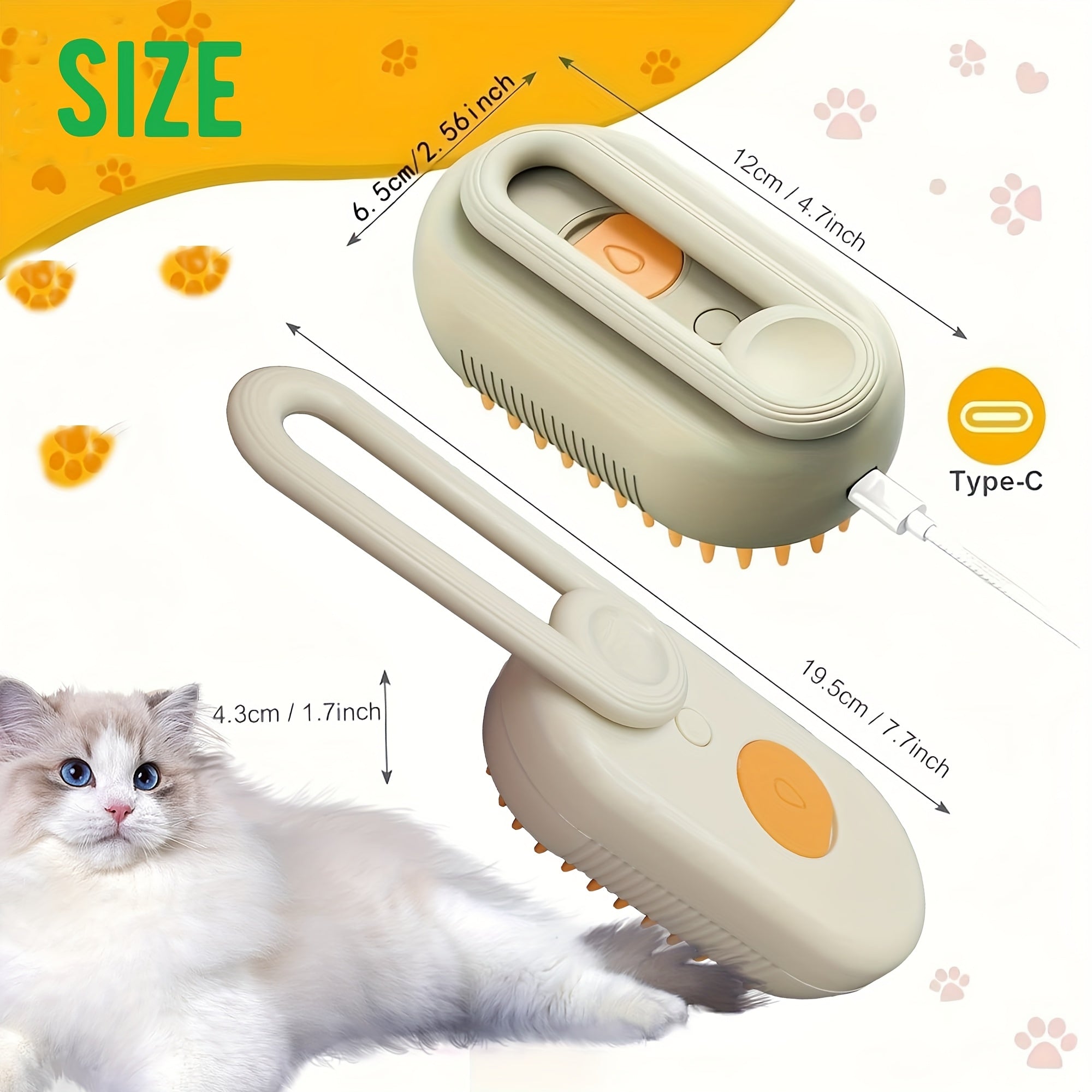 3-in-1 Cat Steam Brush, Pet Steam Beauty Comb, Suitable for Cat and Dog
