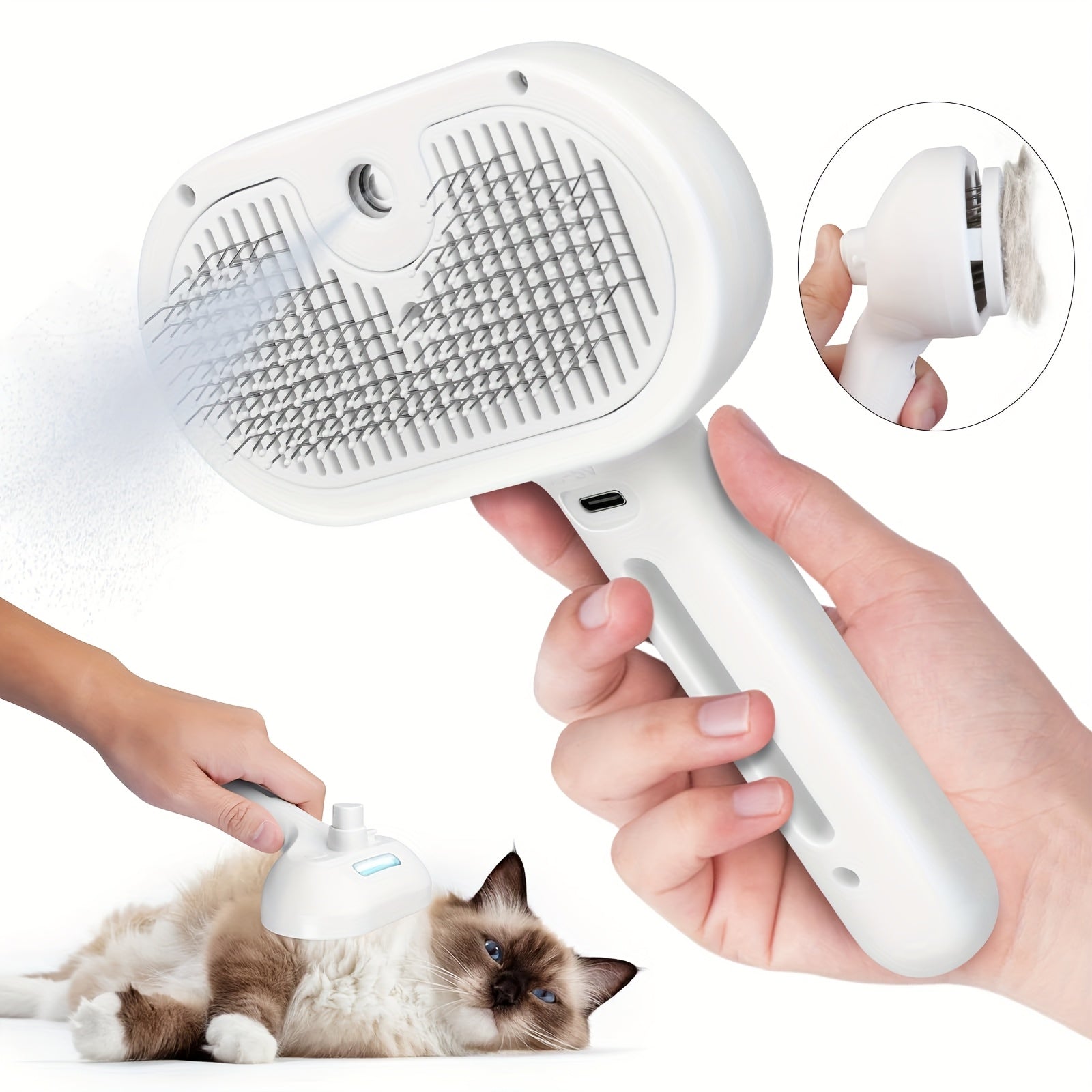 3-in-1 Cat Steam Brush, Pet Steam Beauty Comb, Suitable for Cat and Dog