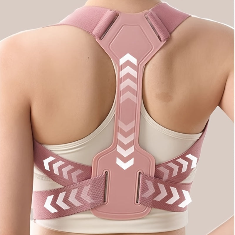 Undetectable Posture Corrector: Lightweight Steel Frame Brace for Hunchback & Shoulder Alignment | Wear Under Clothes | Unisex Adults (Black & Pink)