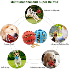 1PC Dog Ball Toy Interactive Elastic Dog Chewing Toy Teeth Cleaning Rubber Food Ball Toy Pet Supplies Accessories