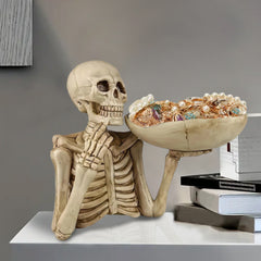 Resin Skull Plate Decor - Complex Design, Indoor/Outdoor, Festive Prop & Gift, No Electricity Needed, Halloween Decoration