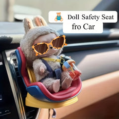 Plush Doll Car Seat & AC Vent Console Decor Set, Universal Fit for All Dolls, 7.09 Inch