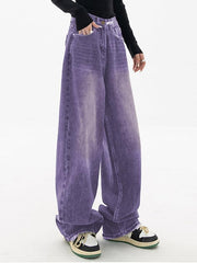 EMMIOL Jeans para mujer, pantalones vaqueros holgados de pierna ancha, cintura alta, pantalones cargo Y2K, pantalones casuales sueltos para novios, ropa de calle vintage 