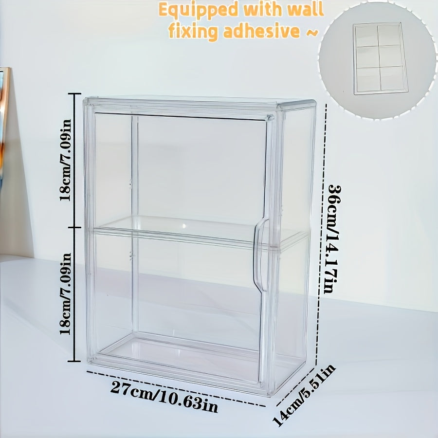 1pc Wall-Mounted Acrylic Display Case - Dustproof, for Bubble Shops & LABUBU Dolls. Modern & Durable, Showcase for Collectors