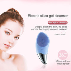 Ultrasonic Electric Silicone Facial Cleansing Brush Cleanser, Waterproof, Diminish Acne Breakouts