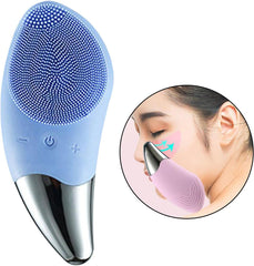 Ultrasonic Electric Silicone Facial Cleansing Brush Cleanser, Waterproof, Diminish Acne Breakouts