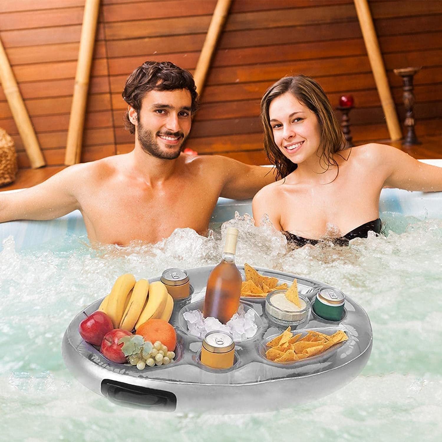 Portable Inflatable PVC Self-service Ice Tray Party Floating Coaster Tray